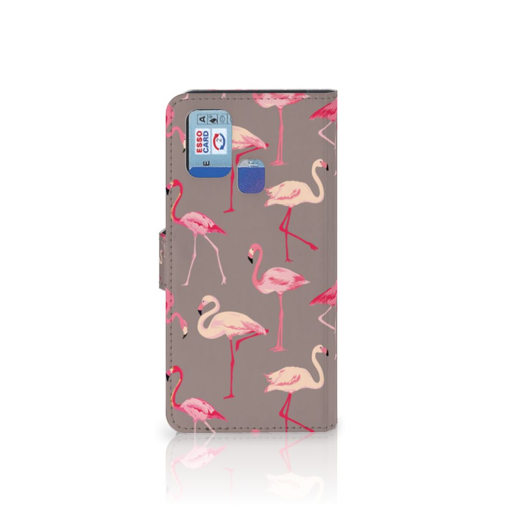 Samsung Galaxy M31 Telefoonhoesje met Pasjes Flamingo