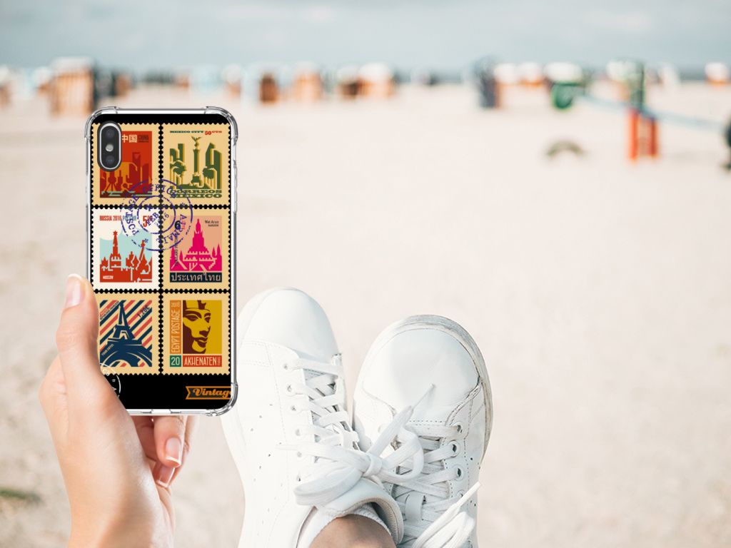 Apple iPhone Xs Max Telefoonhoesje met valbescherming Postzegels