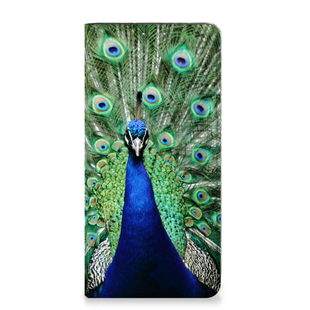 Samsung Galaxy A14 5G Hoesje maken Pauw met kleurrijke pauw op de voorkant van het hoesje.