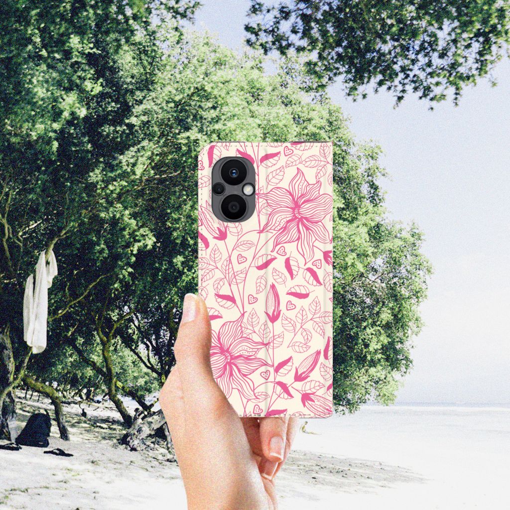 OPPO Reno8 Lite Smart Cover Pink Flowers - B2C Telecom