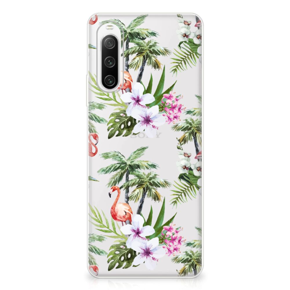 Sony Xperia 10 IV TPU Hoesje Flamingo Palms