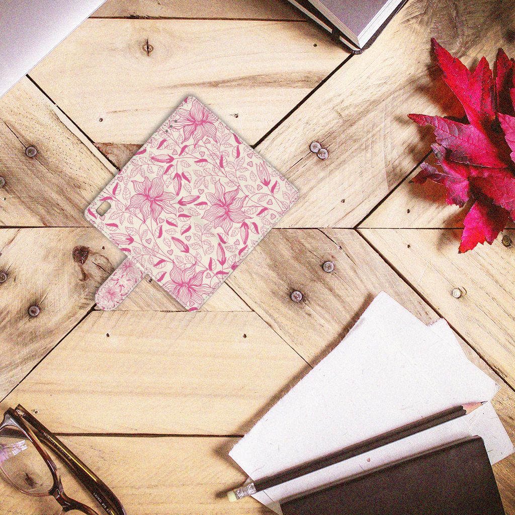 Huawei Ascend P8 Lite Hoesje Pink Flowers