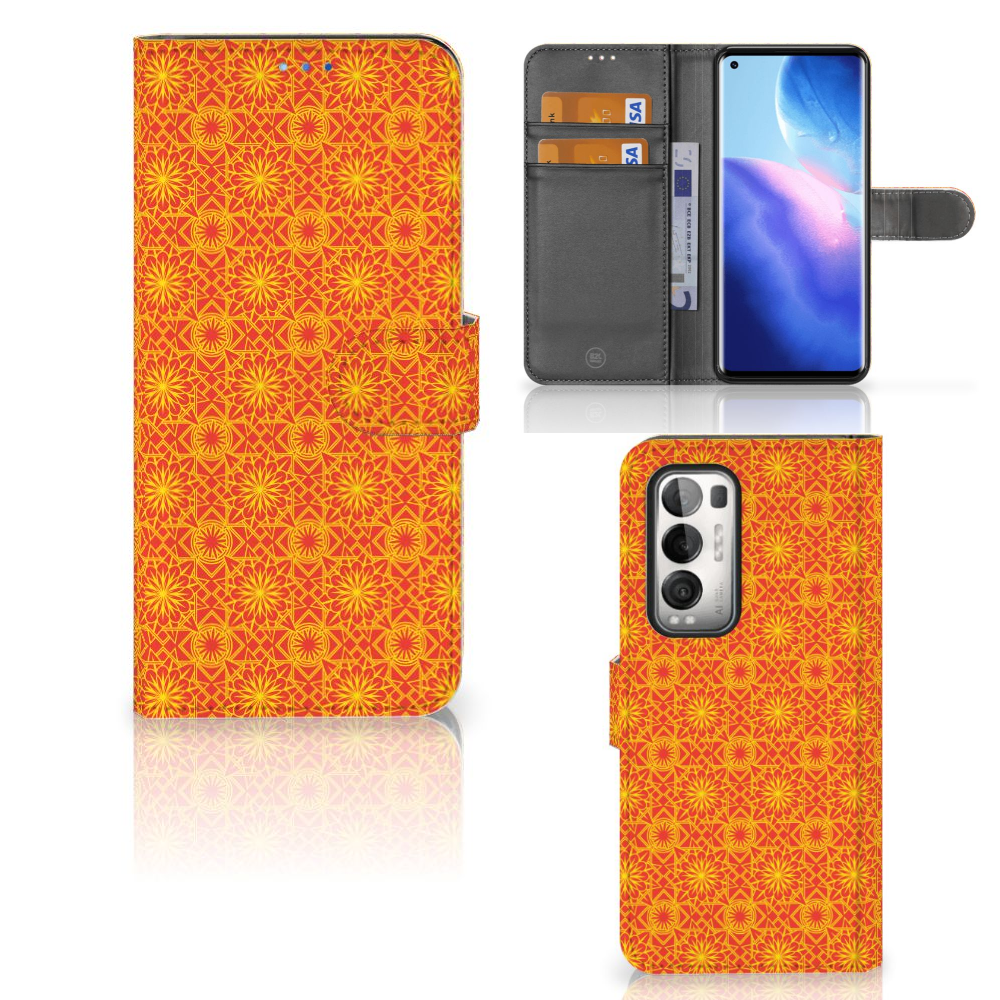 OPPO Find X3 Neo 5G Telefoon Hoesje Batik Oranje