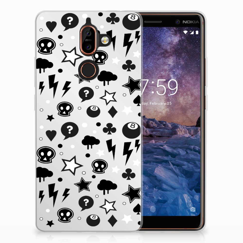 Silicone Back Case Nokia 7 Plus Silver Punk