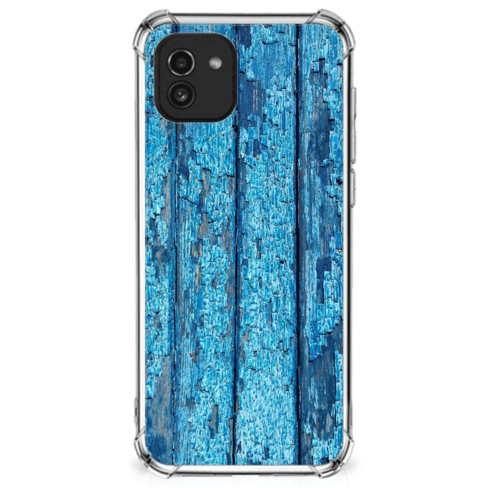 Samsung Galaxy A03 Stevig Telefoonhoesje Wood Blue B2C Telecom