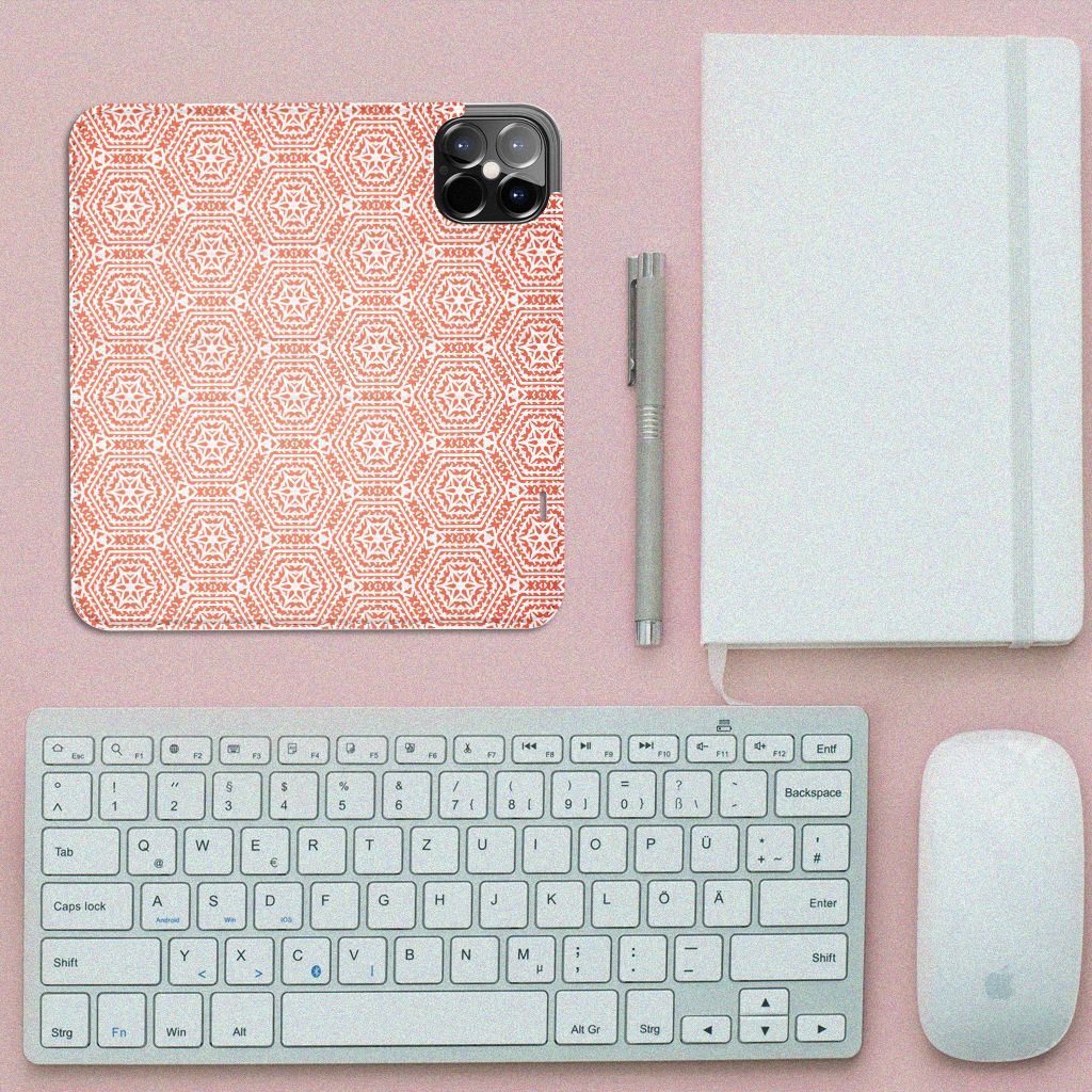 iPhone 12 Pro Max Hoesje met Magneet Pattern Orange - B2C Telecom