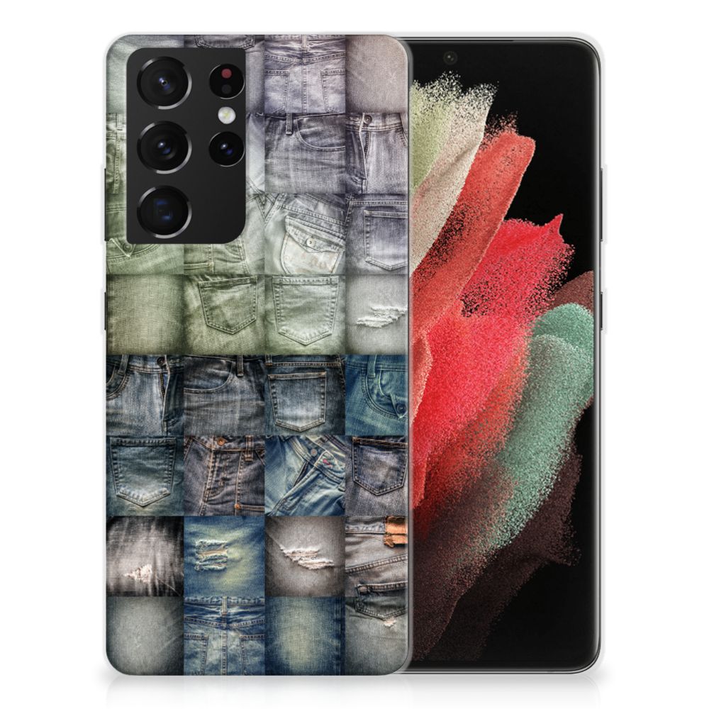 Silicone Back Cover Samsung Galaxy S21 Ultra Spijkerbroeken B2C Telecom
