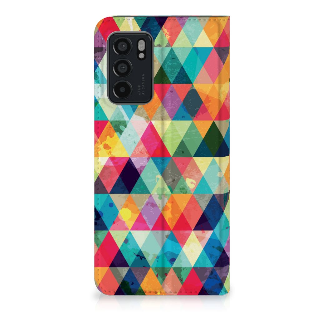 OPPO Reno6 5G Hoesje met Magneet Geruit - B2C Telecom