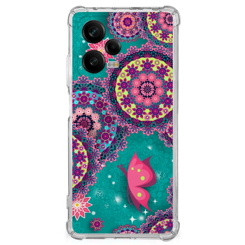 Xiaomi Redmi Note 12 Pro Back Cover Cirkels en Vlinders