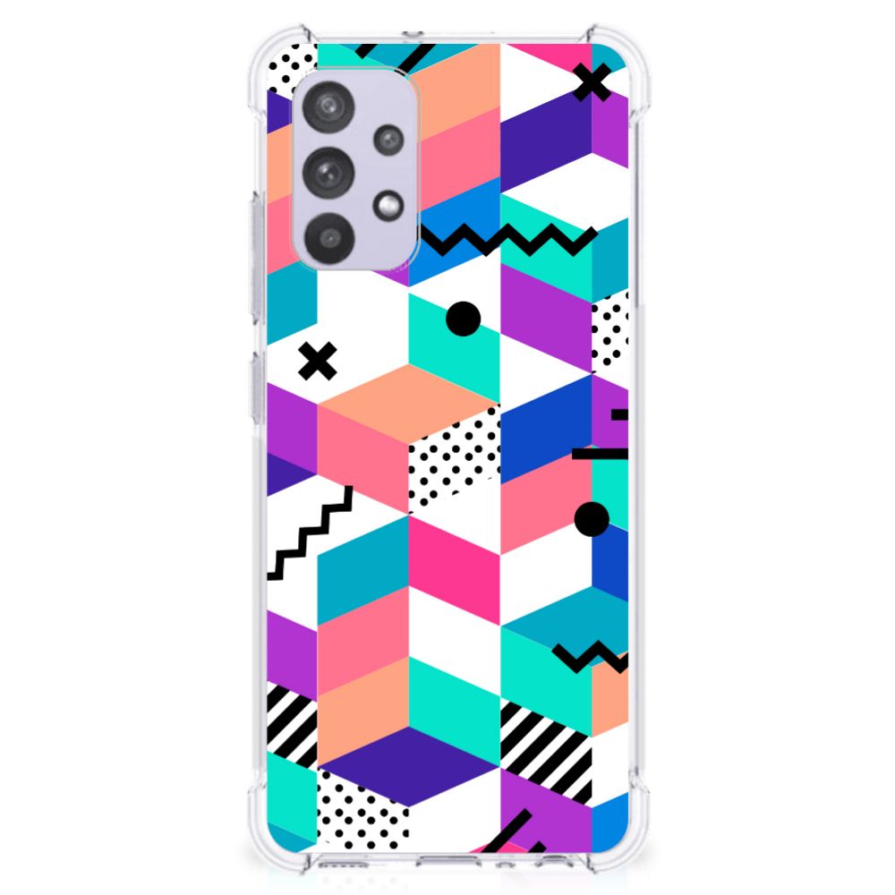 Samsung Galaxy A32 4G | A32 5G Enterprise Editie Shockproof Case Blokken Kleurrijk B2C Telecom