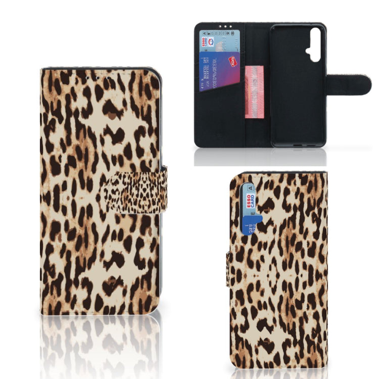 Honor 20 Telefoonhoesje met Pasjes Leopard