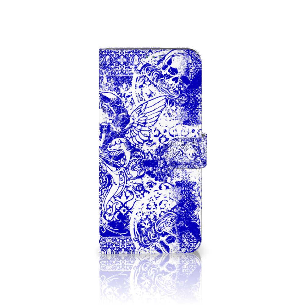 Telefoonhoesje met Naam Nokia X10 | Nokia X20 Angel Skull Blauw