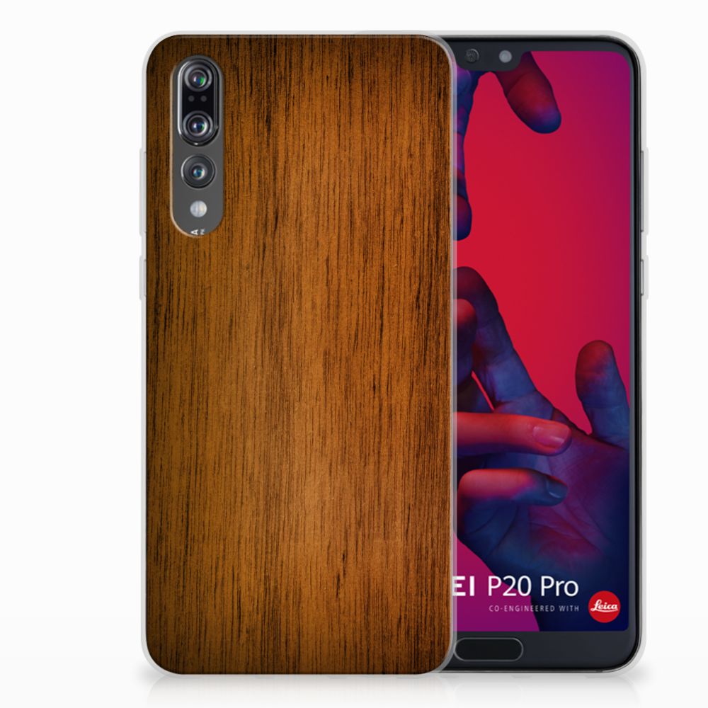 Huawei P20 Pro Bumper Hoesje Donker Hout