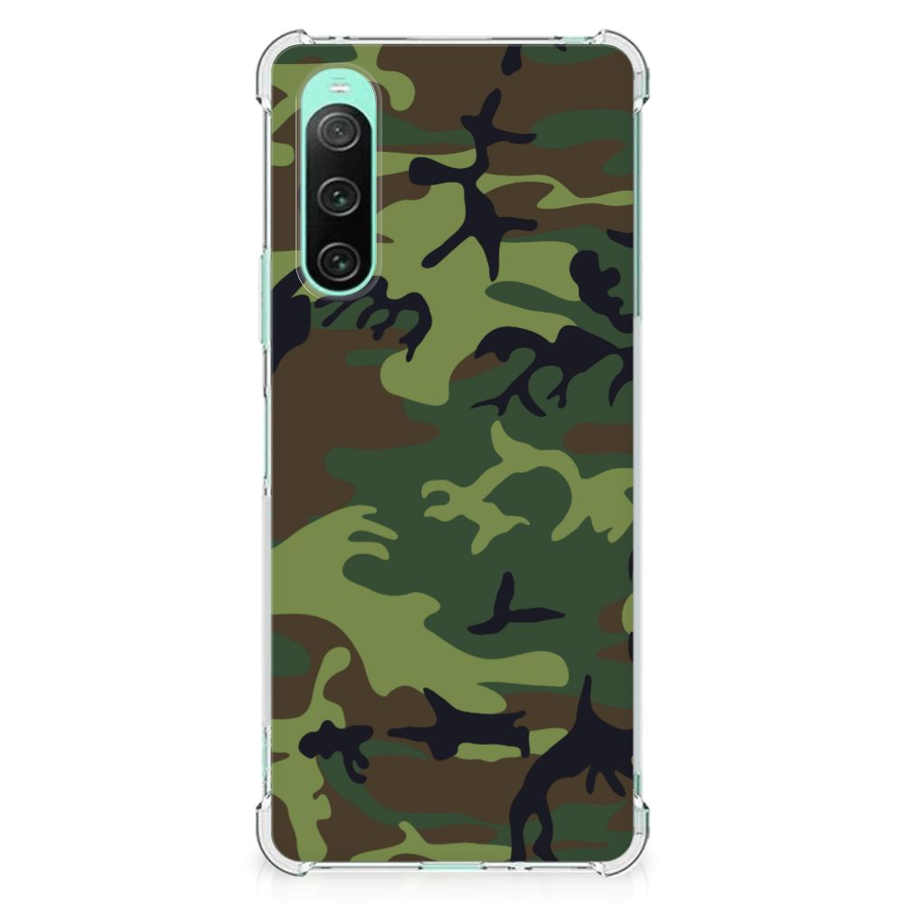 Sony Xperia 10 V Doorzichtige Silicone Hoesje Army Dark