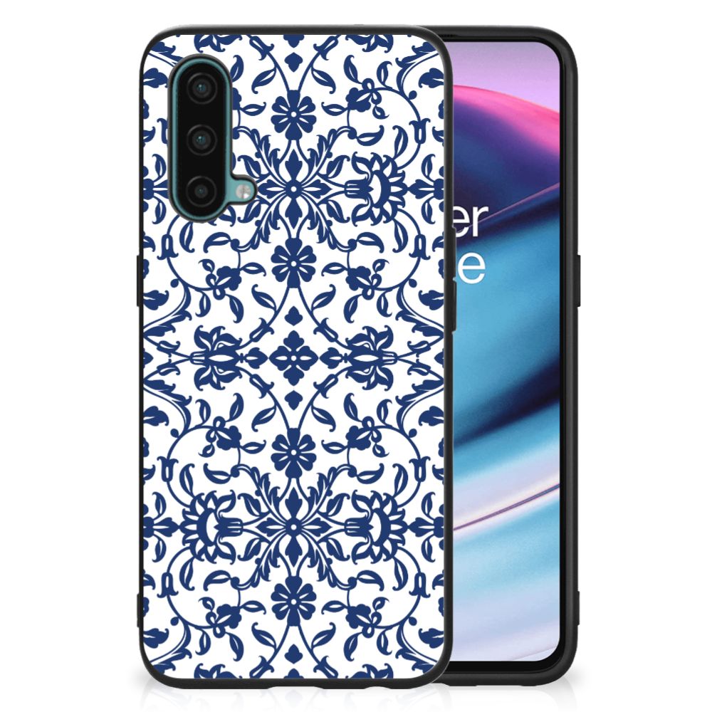 OnePlus Nord CE 5G Bloemen Hoesje Flower Blue