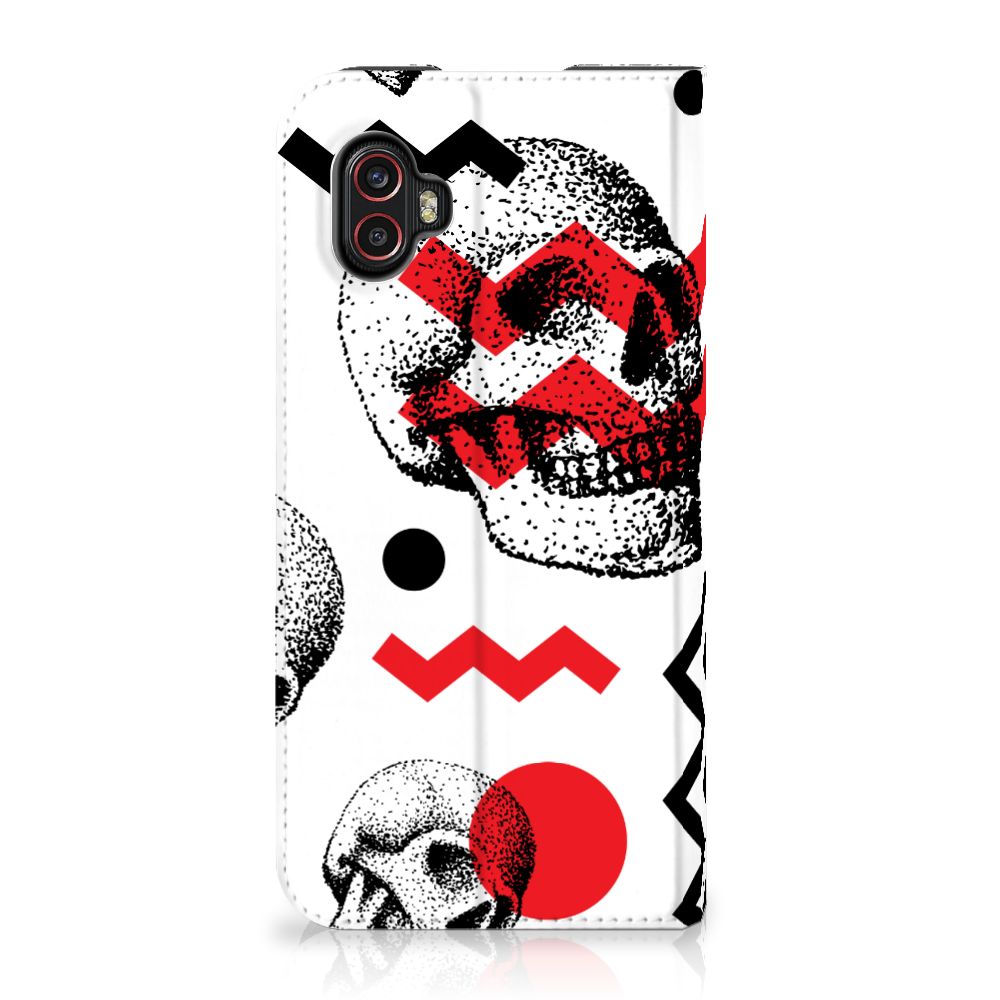 Mobiel BookCase Samsung Galaxy Xcover 6 Pro Skull Red - B2C Telecom
