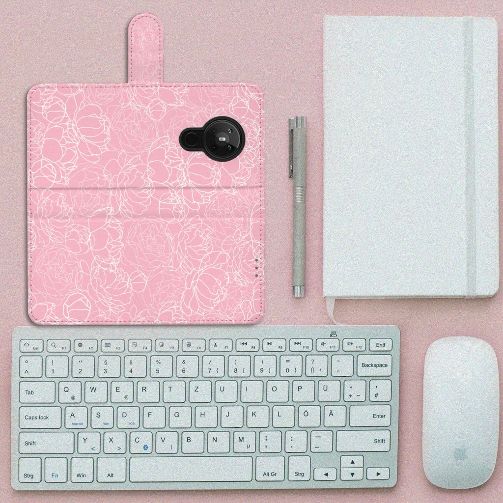 Nokia 5.3 Hoesje White Flowers