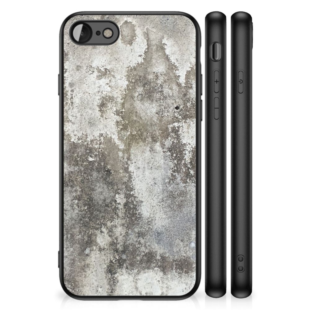 iPhone SE 2022 | SE 2020 | 7/8 Marmeren Print Telefoonhoesje Beton Print met stenen design en schokabsorberend materiaal.