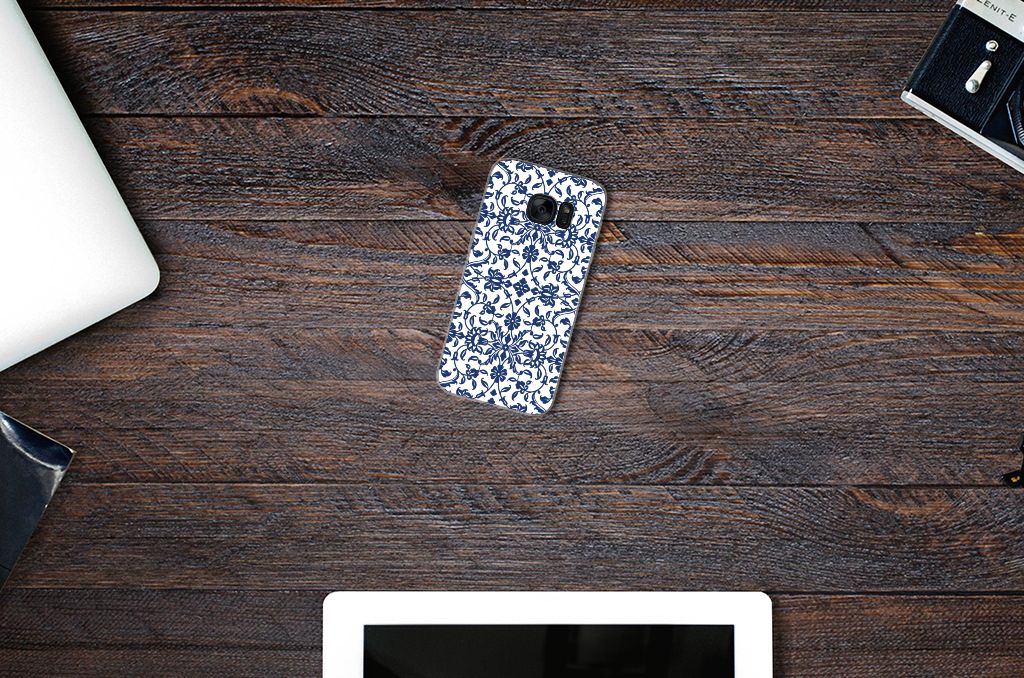 Samsung Galaxy S7 TPU Case Flower Blue