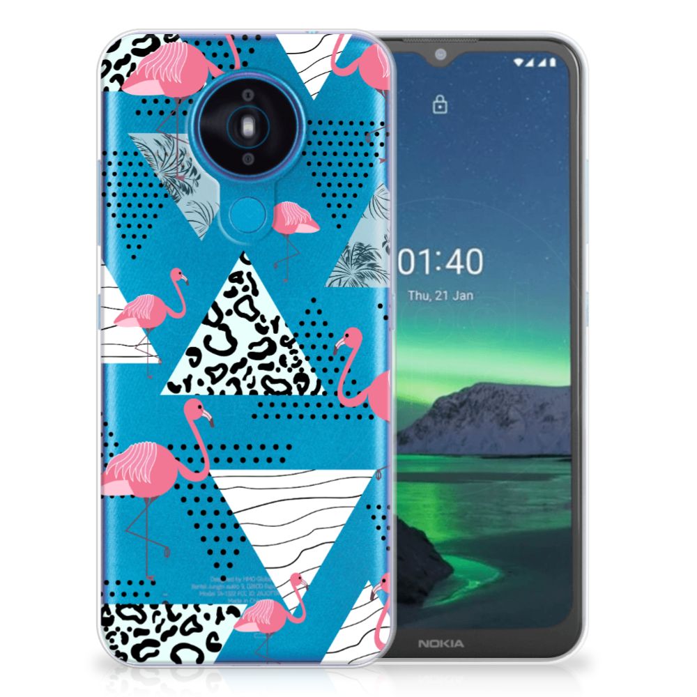 Nokia 1.4 TPU Hoesje Flamingo Triangle