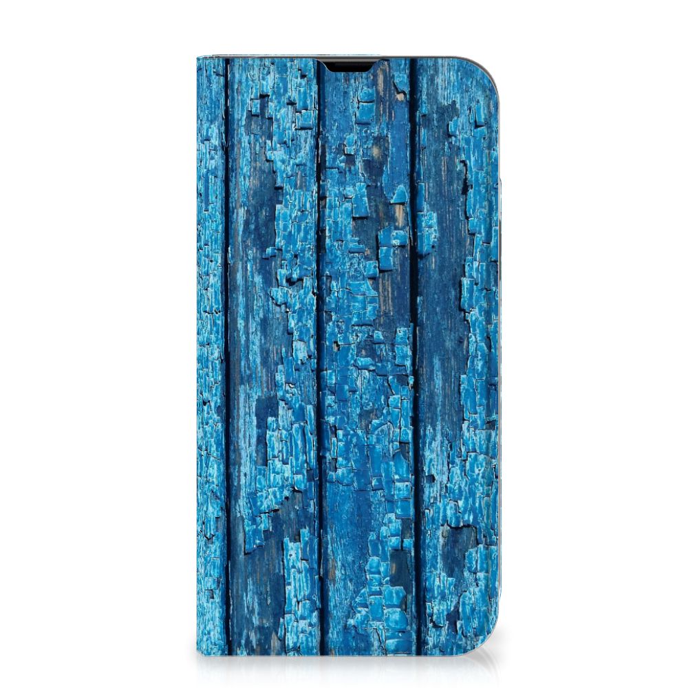 iPhone 13 Pro Max Book Wallet Case Wood Blue - B2C Telecom