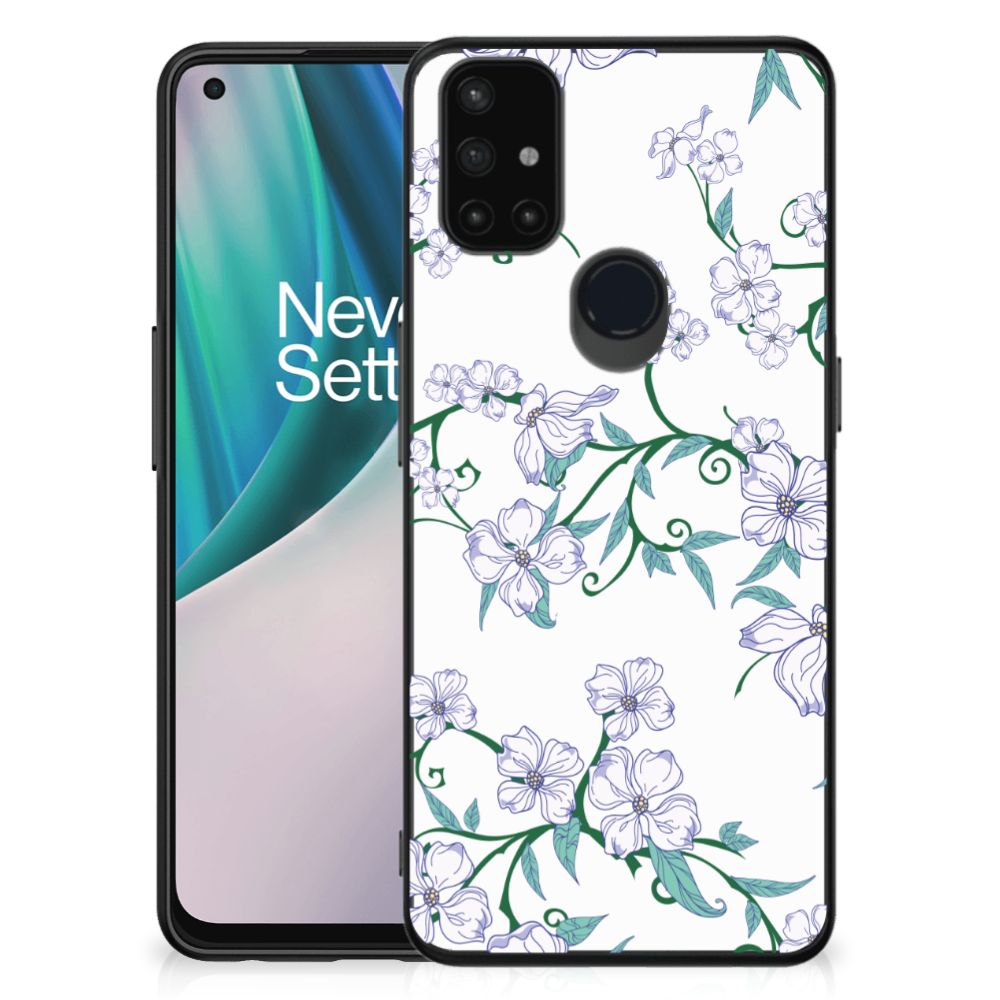 OnePlus Nord N10 5G Uniek Bloemen Hoesje Blossom White