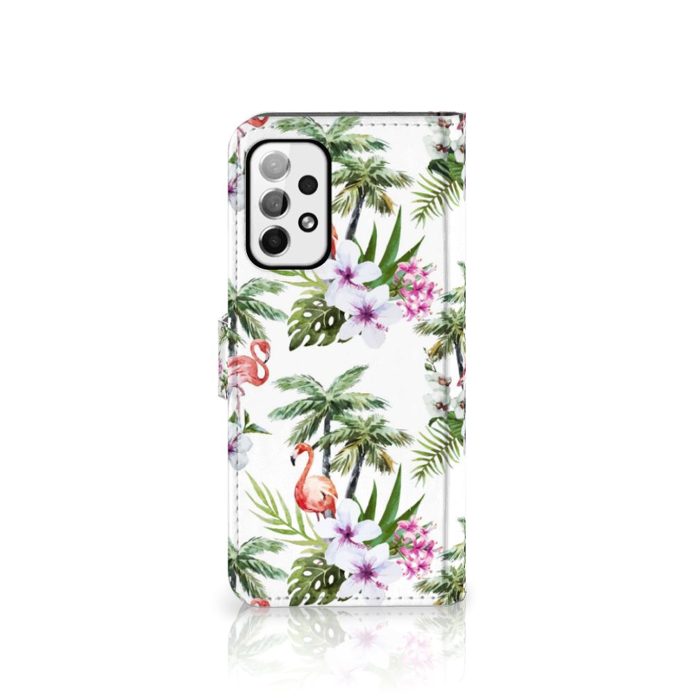 Samsung Galaxy A73 5G Telefoonhoesje met Pasjes Flamingo Palms