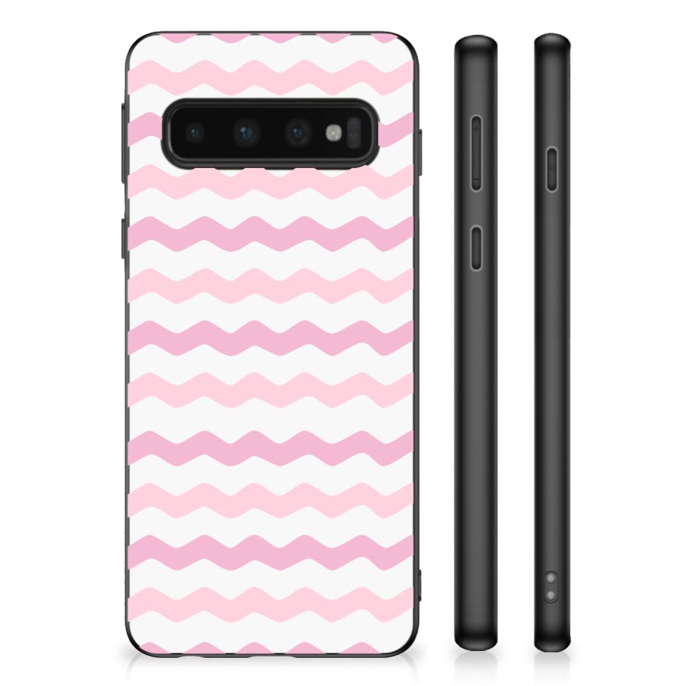 Samsung Galaxy S10 Bumper Case Waves Roze