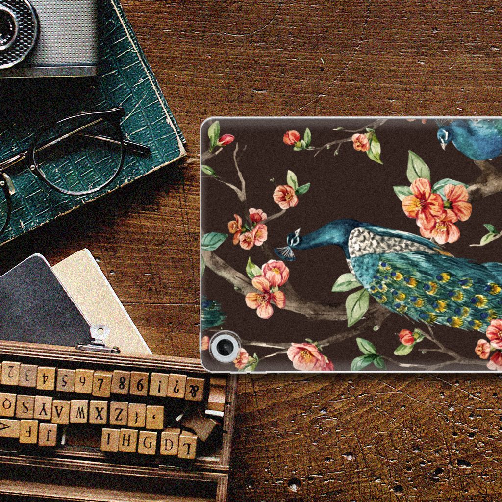 Lenovo Tab M10 Plus (3e generatie) Back Case Pauw met Bloemen - B2C Telecom