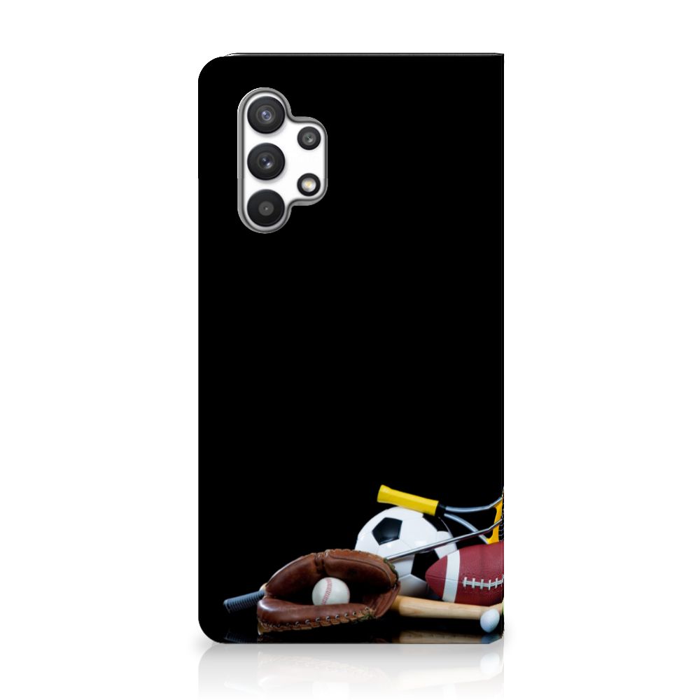 Samsung Galaxy A32 4G | A32 5G Enterprise Editie Hippe Standcase Sports met sportuitrusting op de achtergrond