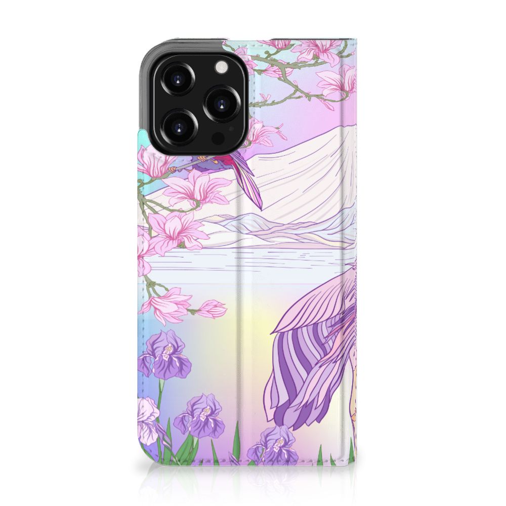 iPhone 13 Pro Max Hoesje maken Bird met kleurrijk design van pauw en bloemen 🌸
