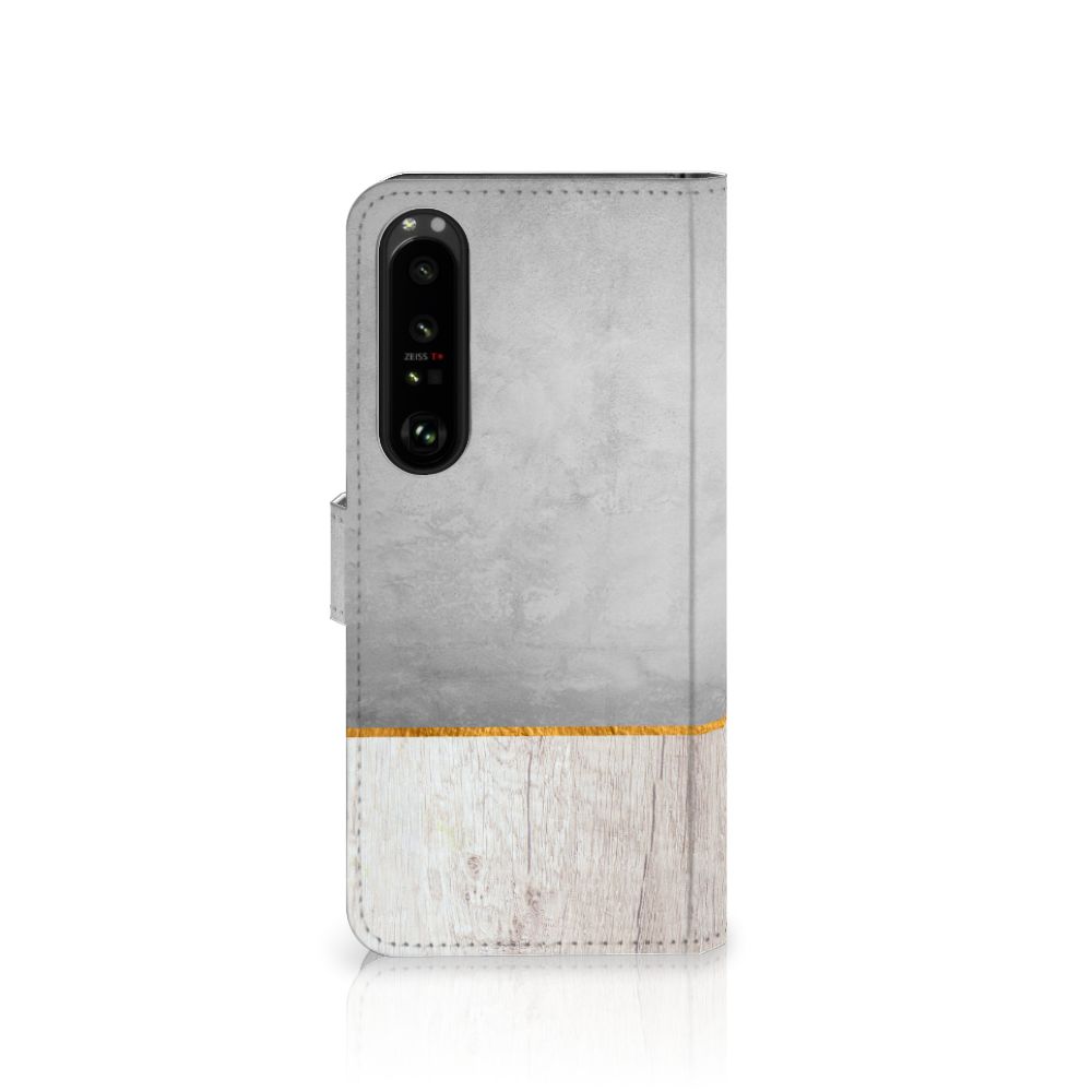 Sony Xperia 1 IV Book Style Case Wood Concrete