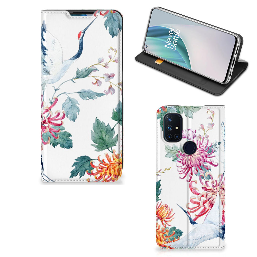 OnePlus Nord N10 5G Hoesje maken Bird Flowers