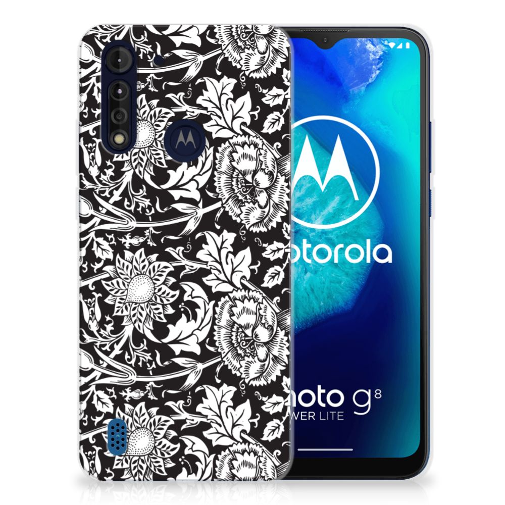 Motorola Moto G8 Power Lite TPU Case Black Flowers B2C Telecom