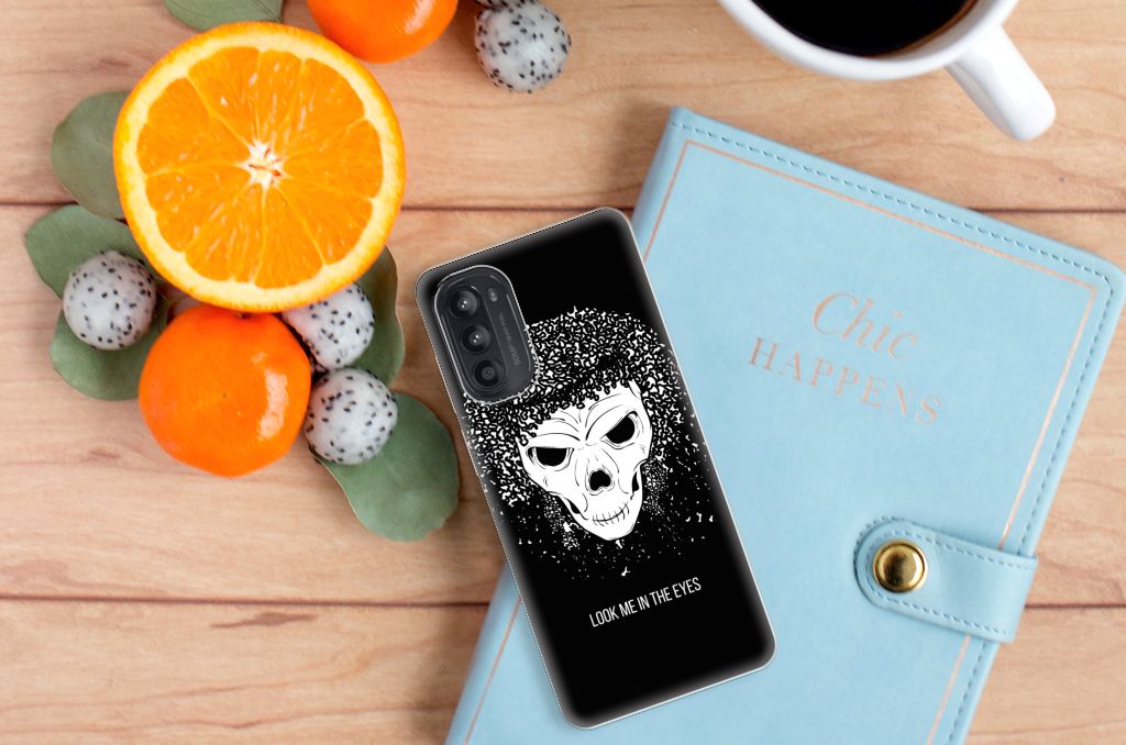 Silicone Back Case Motorola Moto G52/G82 Skull Hair