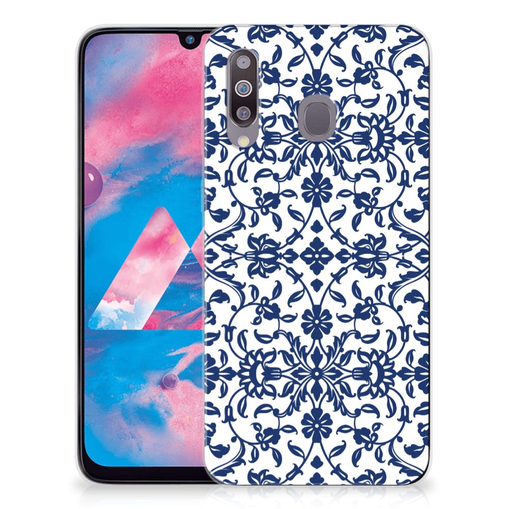 Samsung Galaxy M30 TPU Case Flower Blue