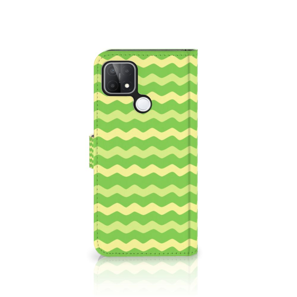OPPO A15 Telefoon Hoesje Waves Green