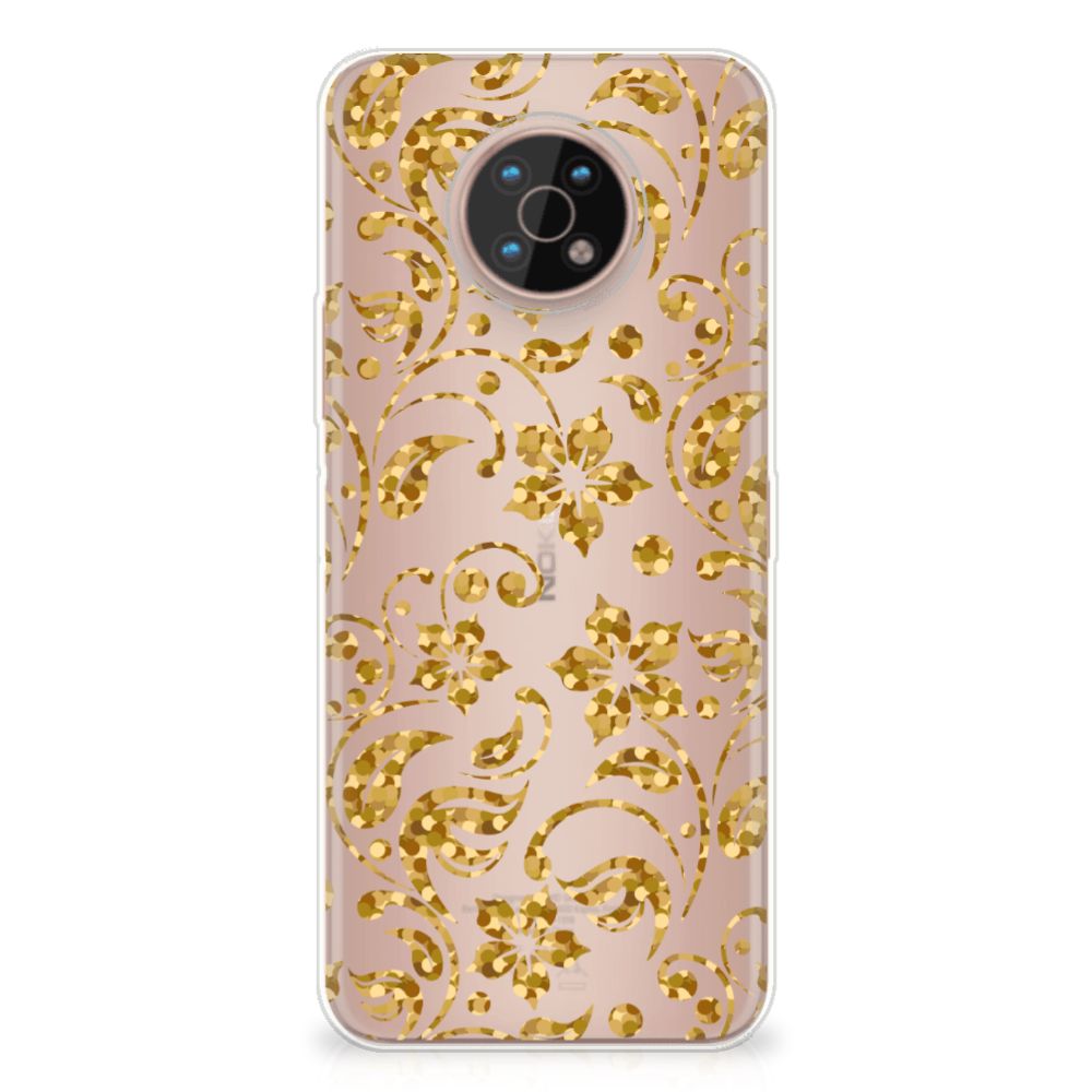 Nokia G50 TPU Case Gouden Bloemen