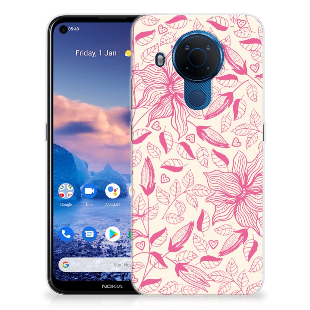 Nokia 5.4 TPU Case Pink Flowers