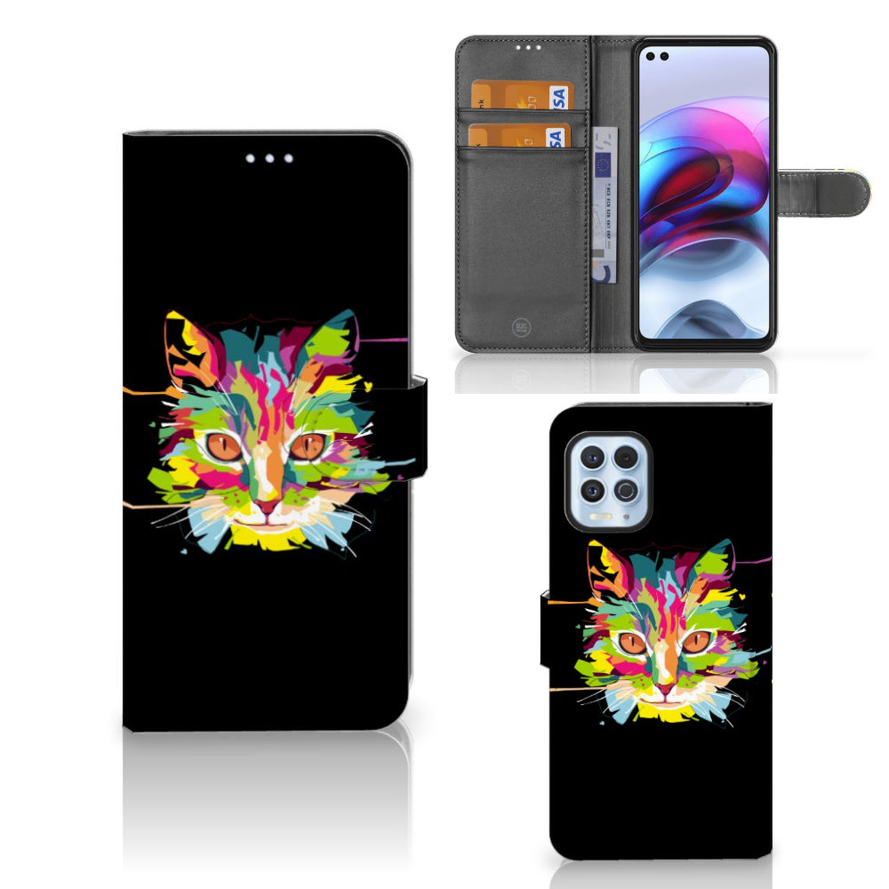 Motorola Moto G100 Leuk Hoesje Cat Color