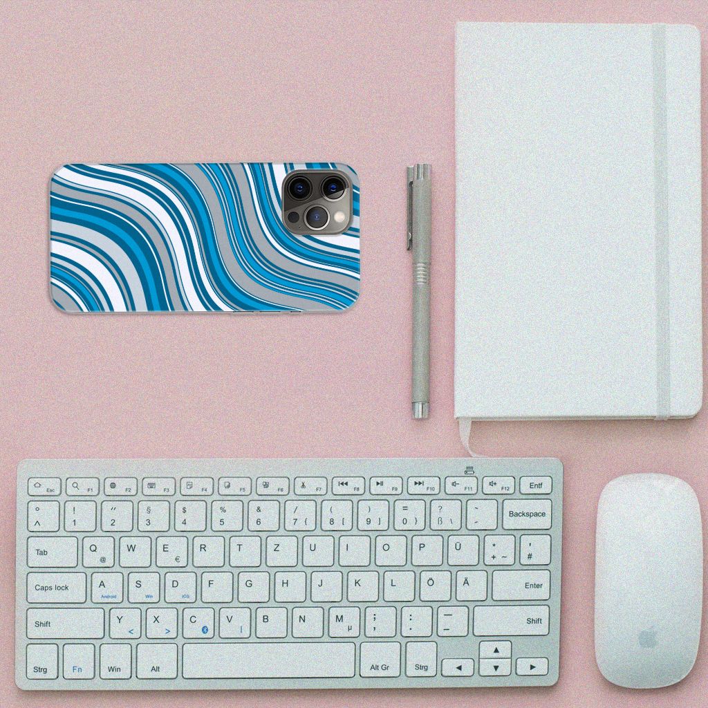 iPhone 12 Pro Max TPU bumper Waves Blue B2C Telecom