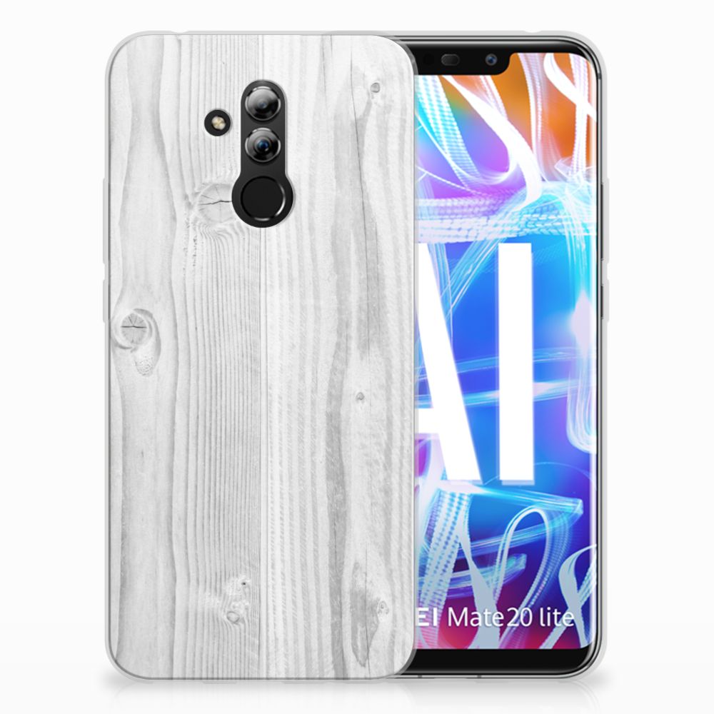 Huawei Mate 20 Lite Bumper Hoesje White Wood