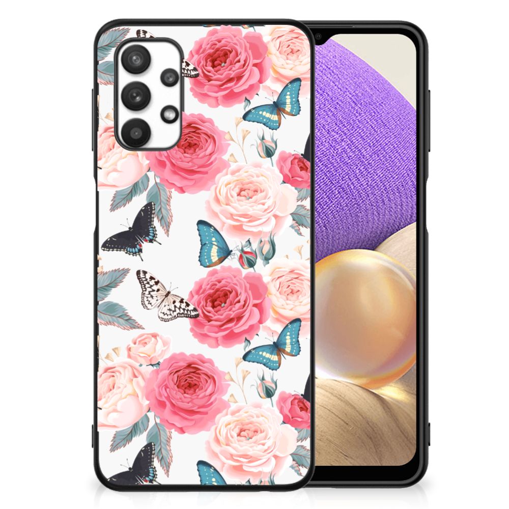 Samsung Galaxy A32 5G Bloemen Hoesje Butterfly Roses B2C Telecom