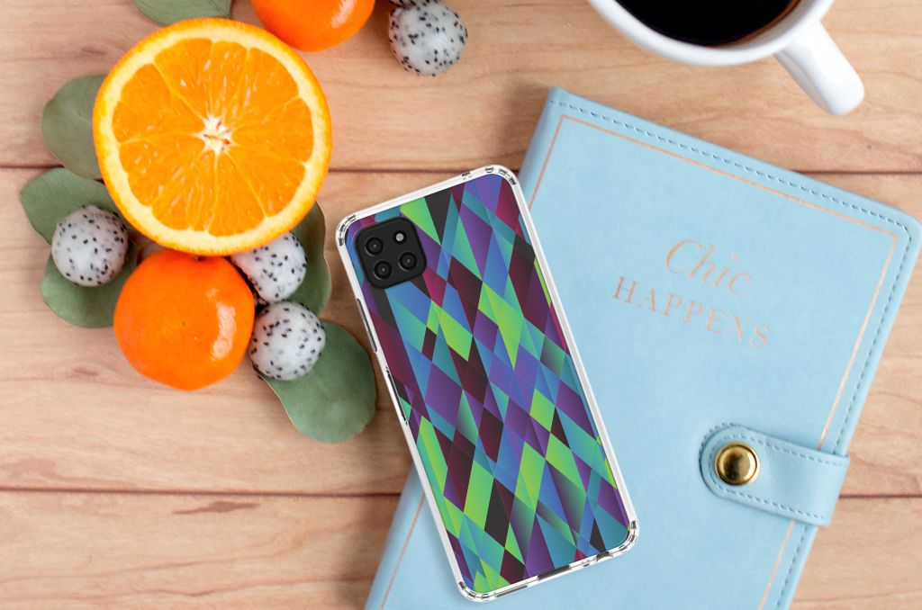 Samsung Galaxy A22 5G Shockproof Case Abstract Green Blue B2C Telecom