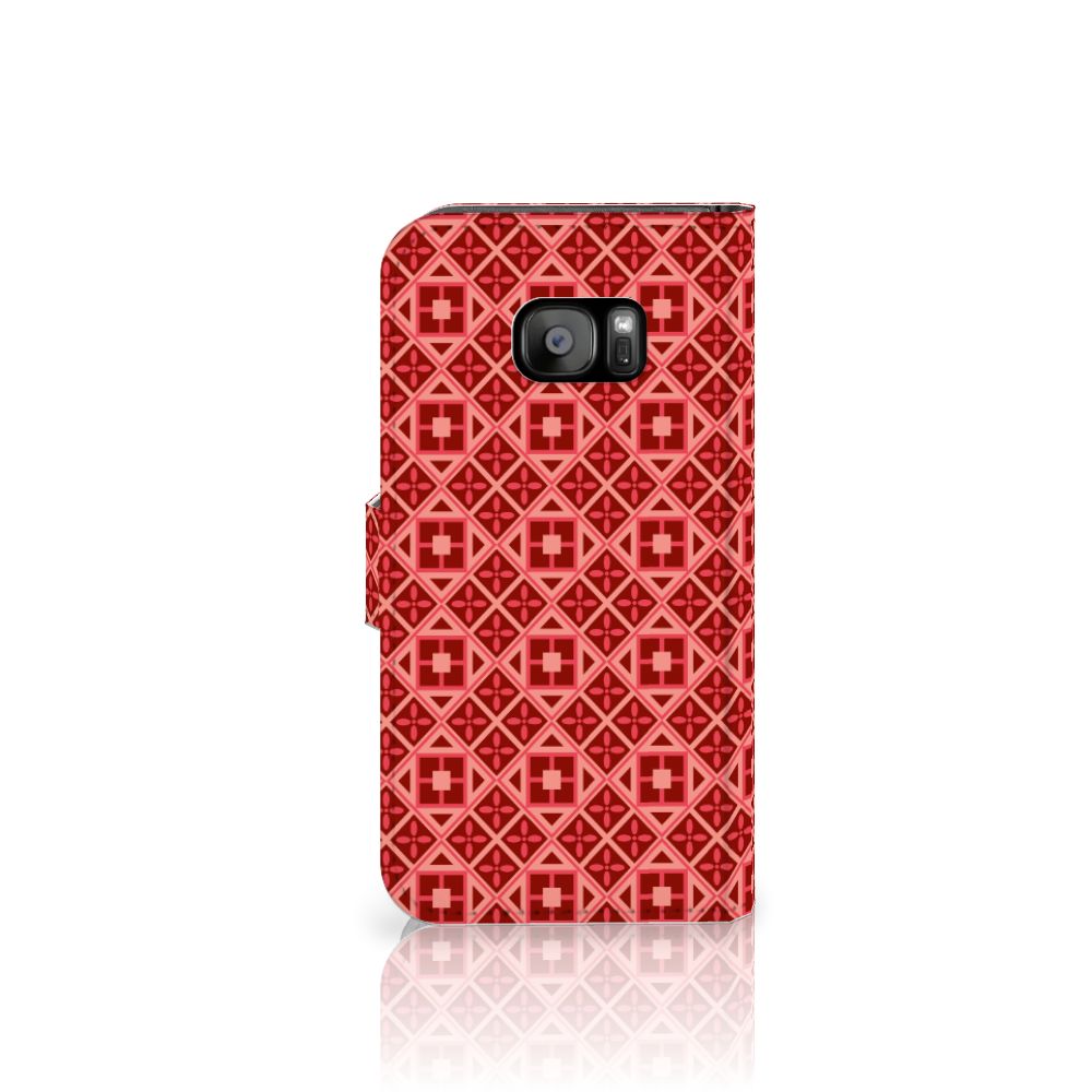 Samsung Galaxy S7 Edge Telefoon Hoesje Batik Rood