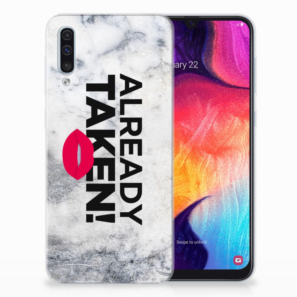 Samsung Galaxy A50 Siliconen hoesje met naam Already Taken White