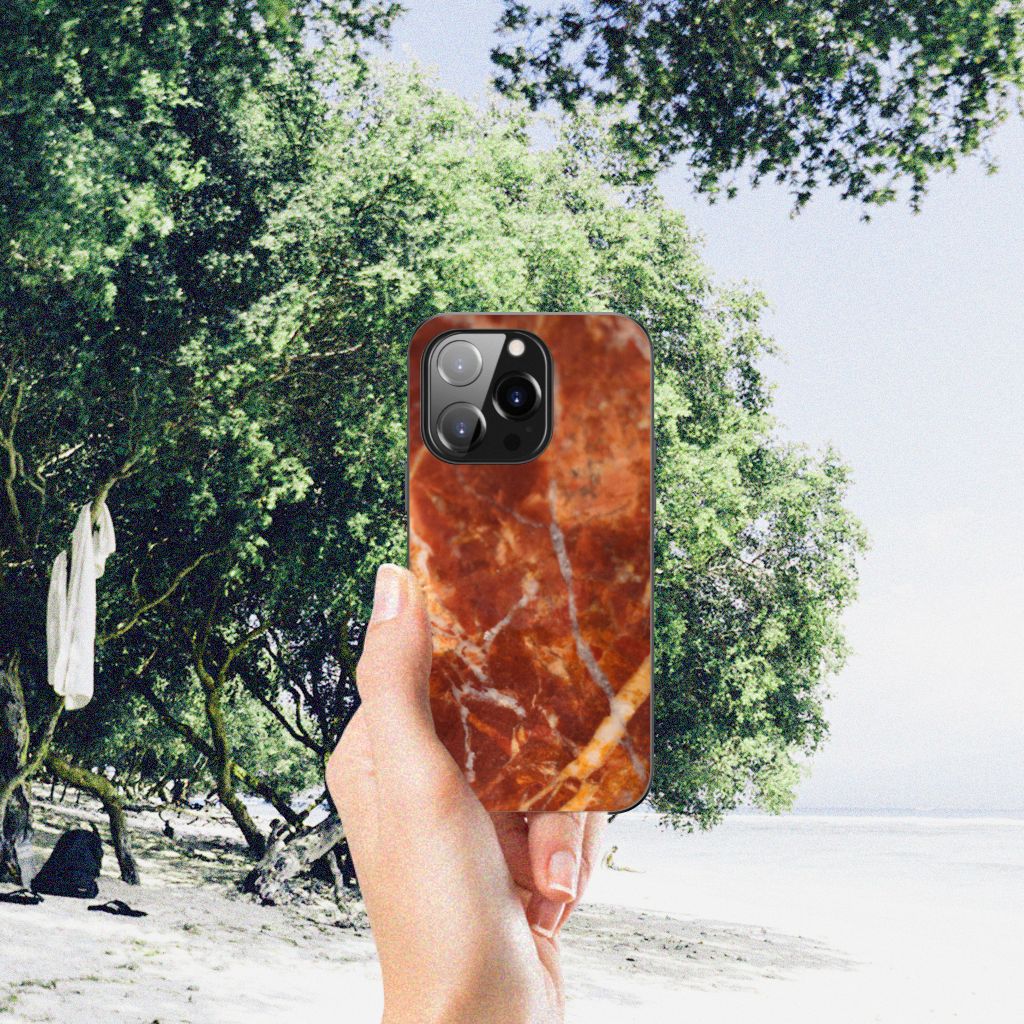 iPhone 14 Pro Marmeren Print Telefoonhoesje Marmer Bruin B2C Telecom