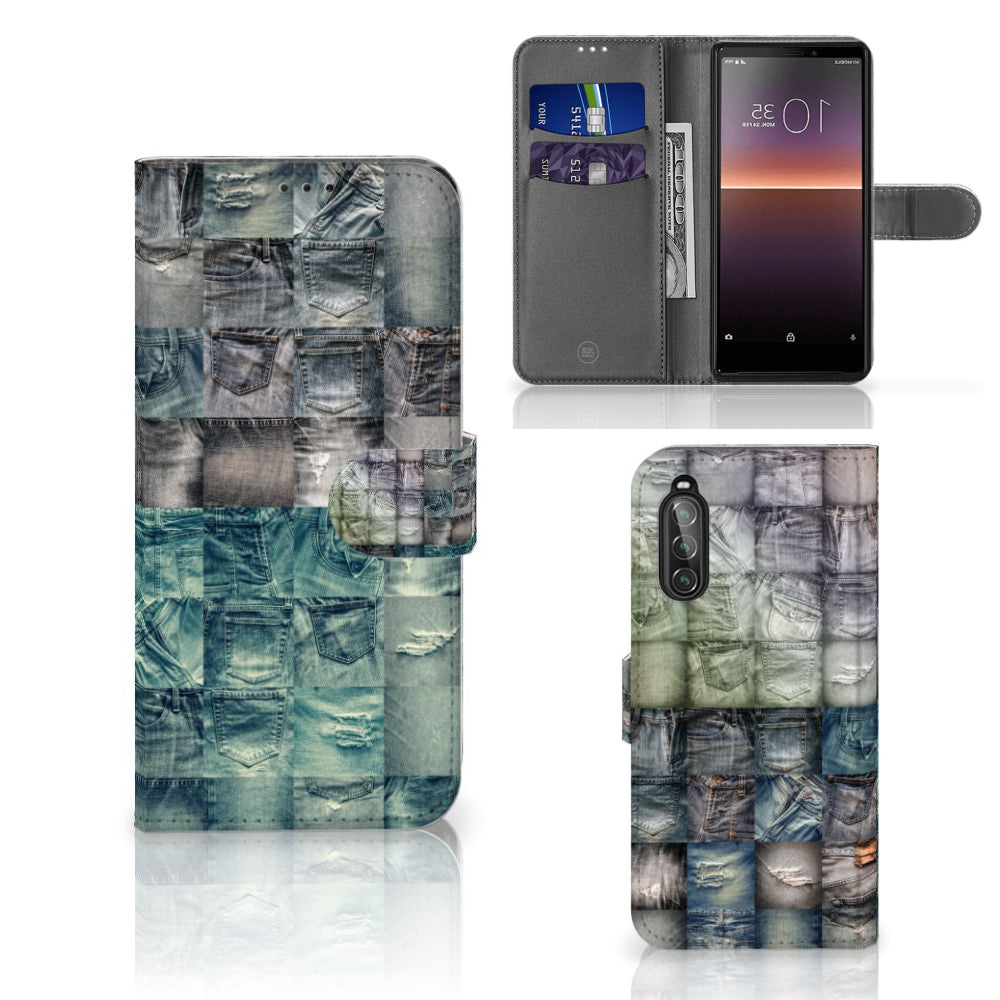 Wallet Case met Pasjes Sony Xperia 10 II Spijkerbroeken