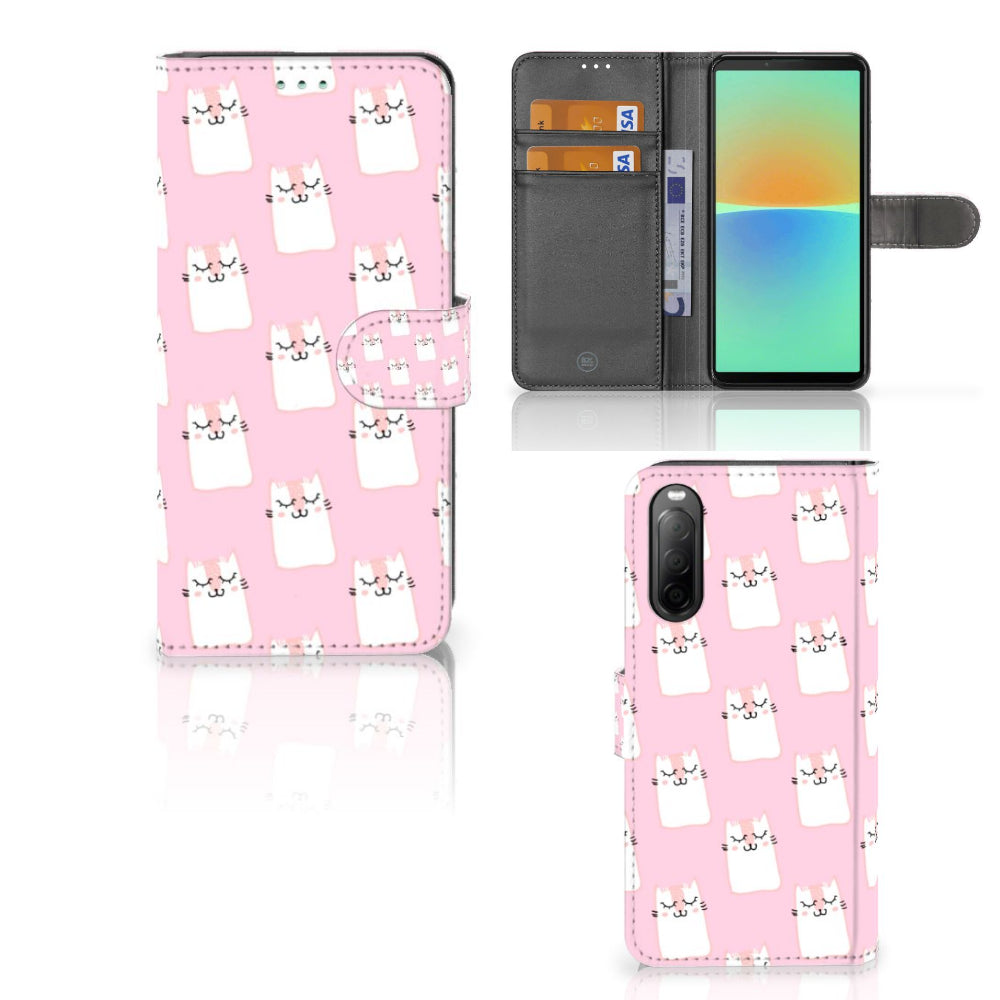 Sony Xperia 10 IV Telefoonhoesje met Pasjes Sleeping Cats