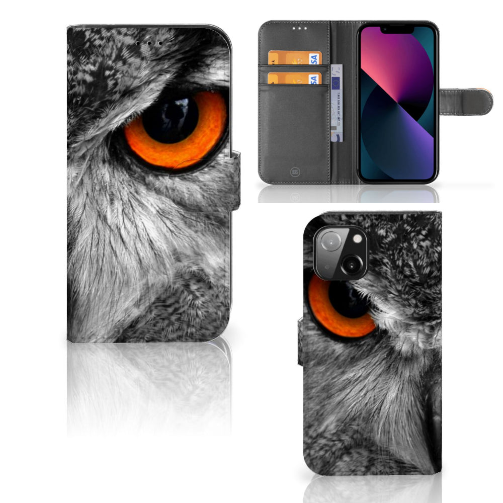 Apple iPhone 13 Telefoonhoesje met Pasjes Uil